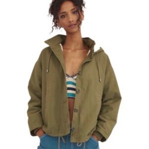 NWT BDG green hooded fleece-lined utility jacket - brand new!